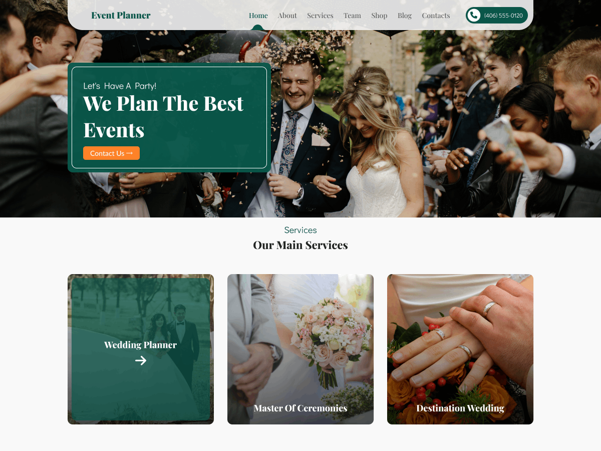 Event Planning Management theme screenshot