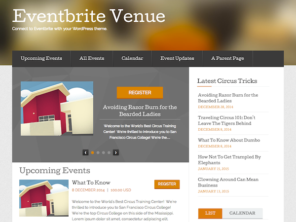 Eventbrite Venue theme screenshot