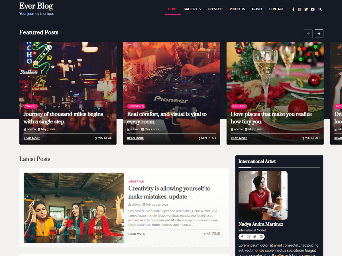Ever Blog theme screenshot