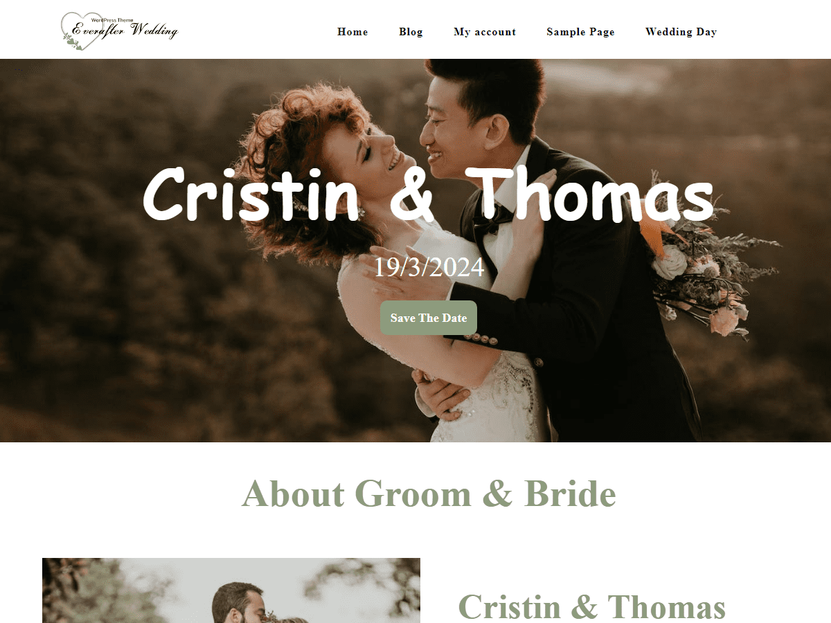 Everafter Wedding theme screenshot