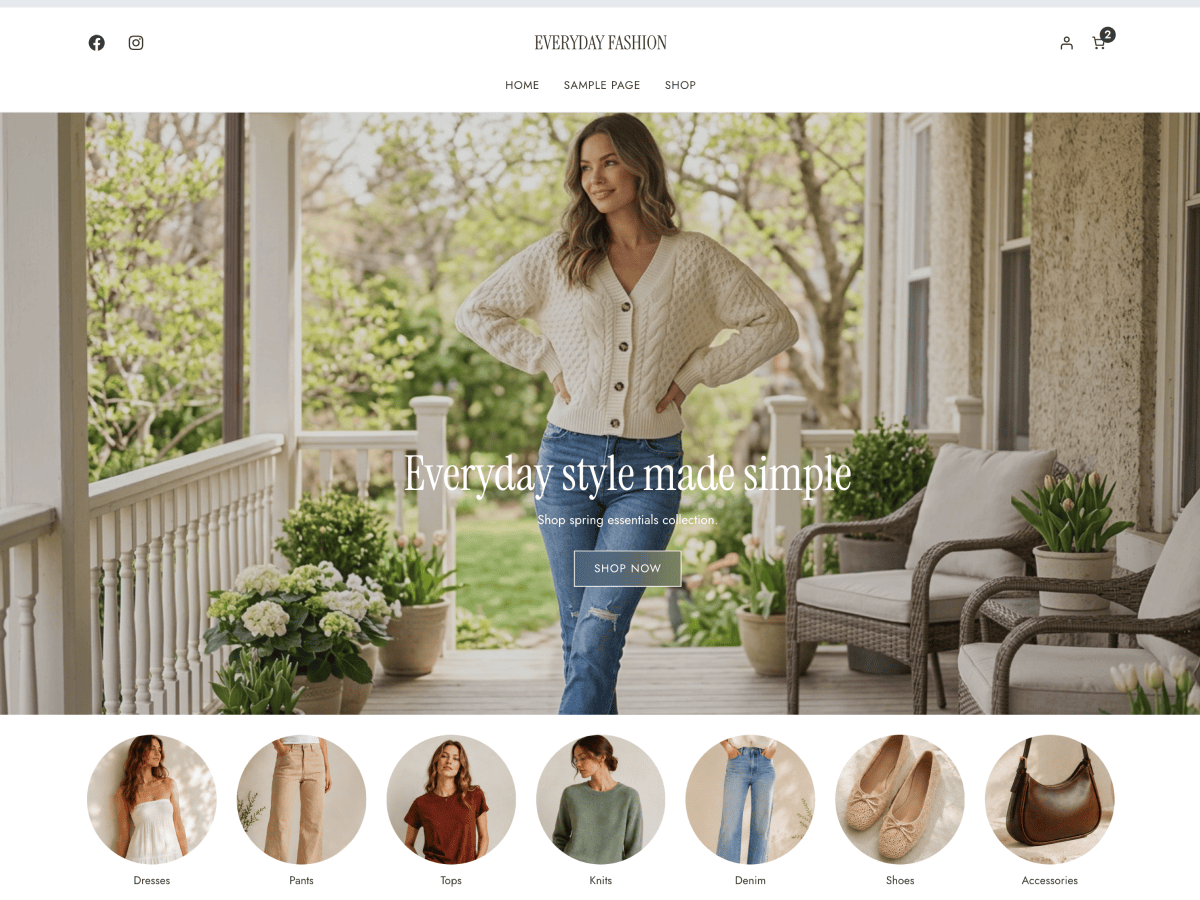 Everyday Fashion Nook theme screenshot