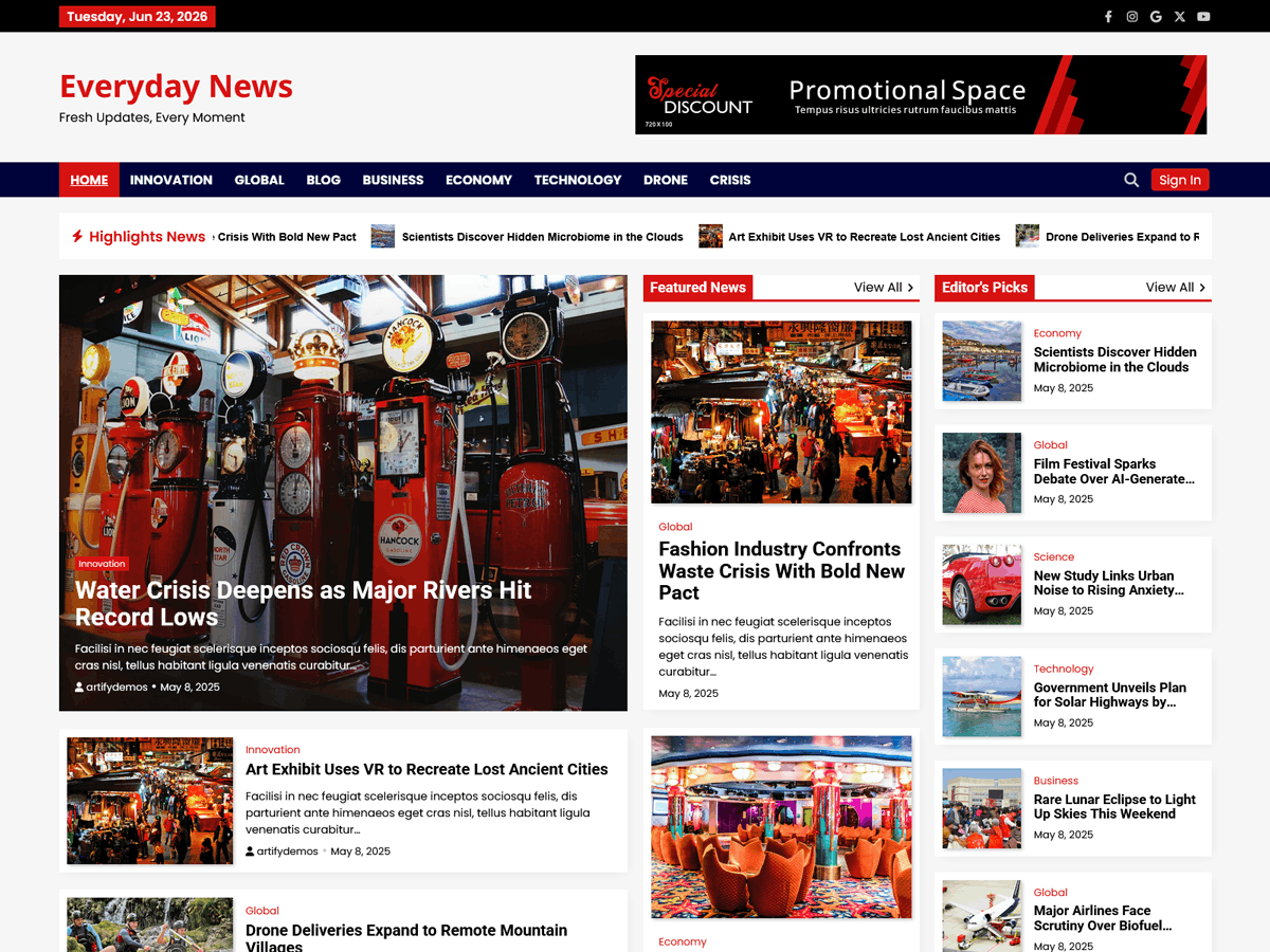 Everyday News theme screenshot