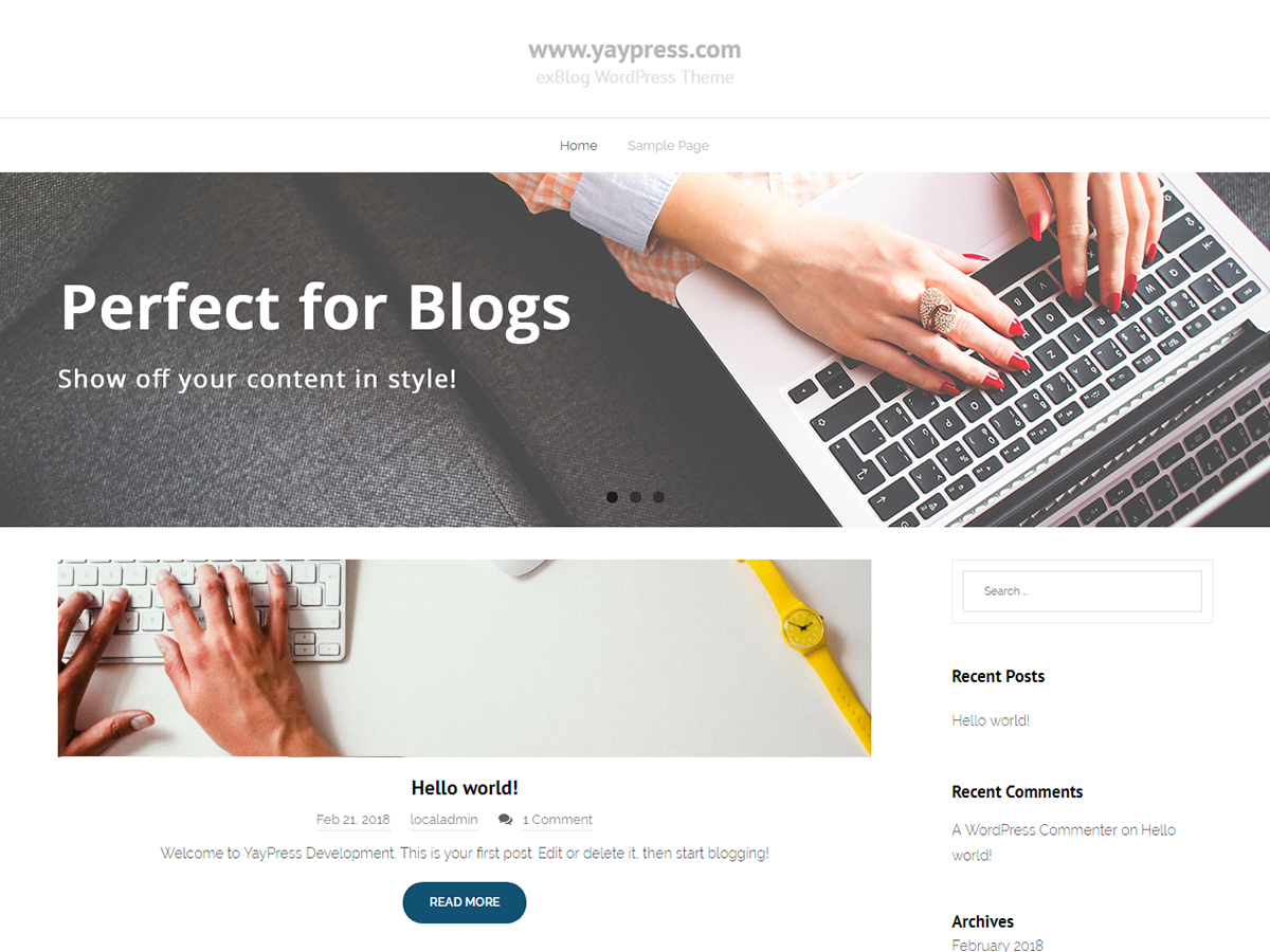 exBlog theme screenshot