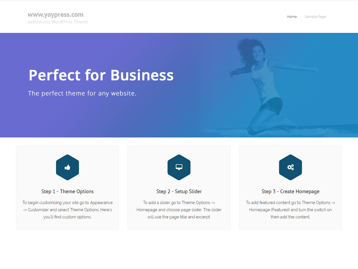 exBusiness theme screenshot