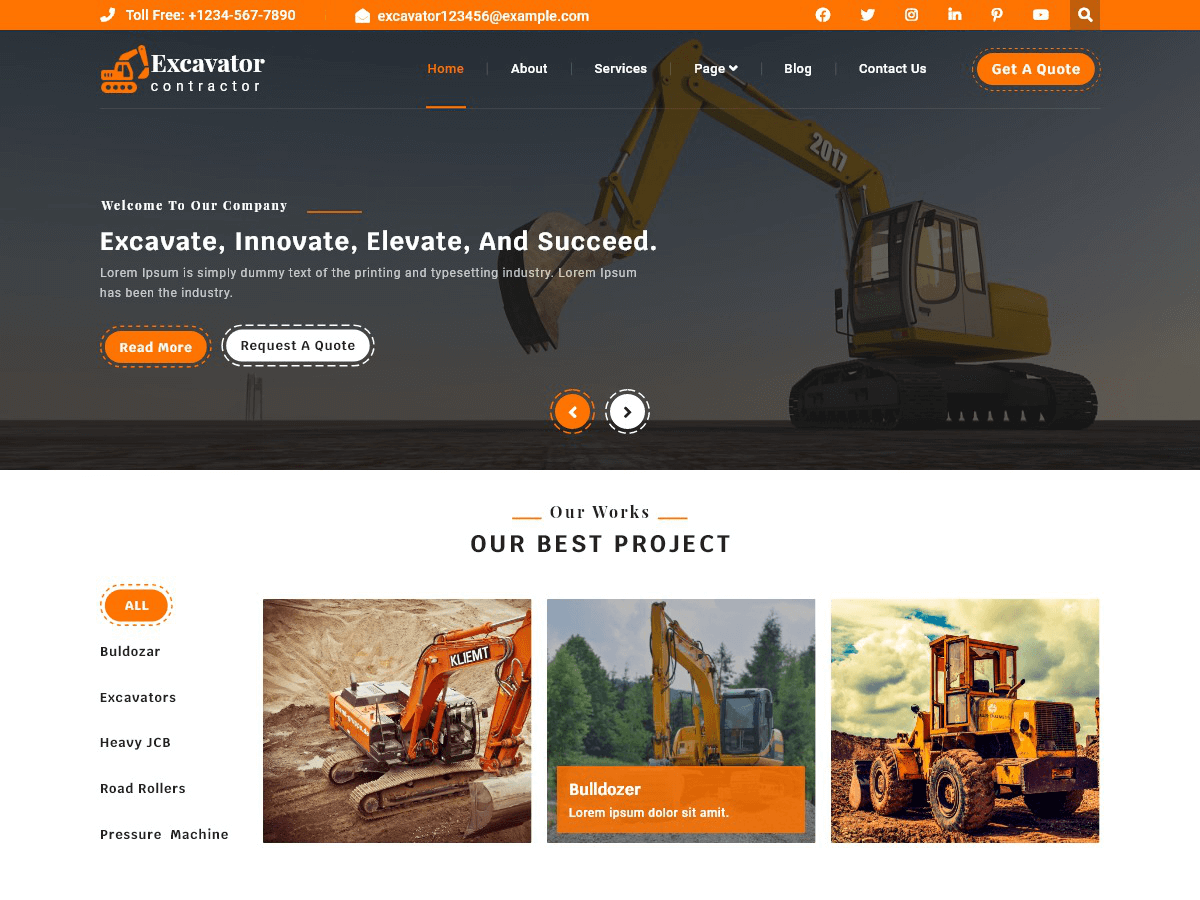 Excavation Contractor theme screenshot