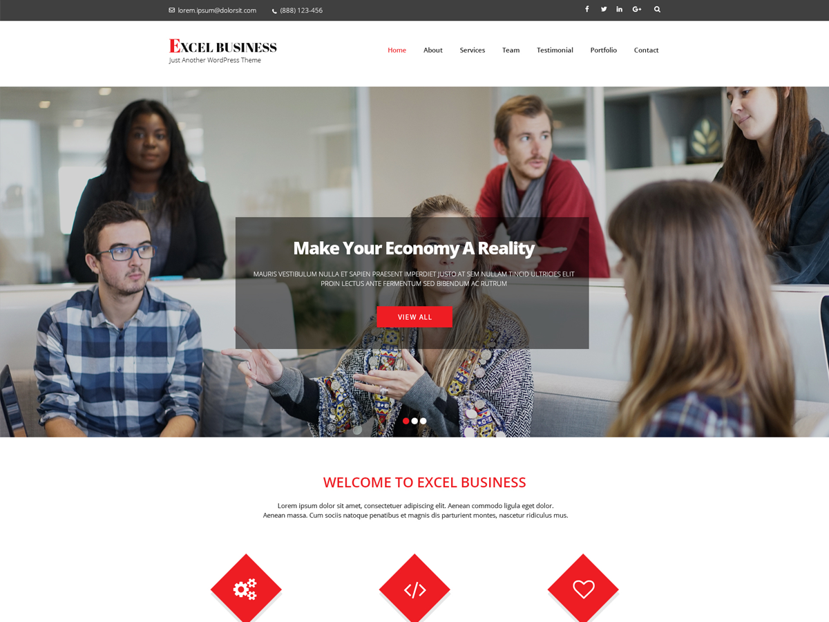 Excel Business theme screenshot