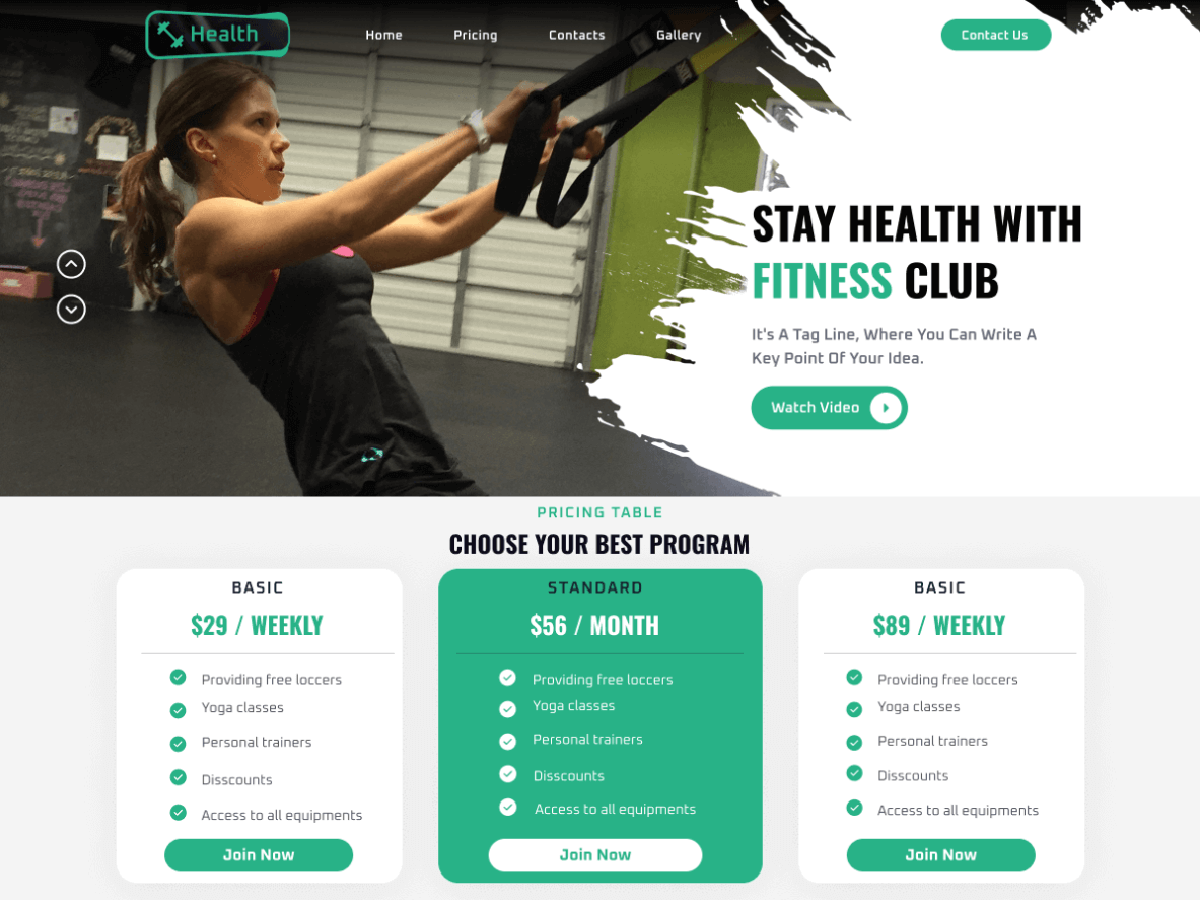Exercise Workout Studio theme screenshot
