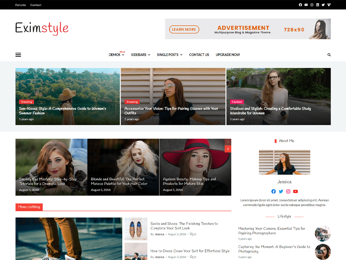 Eximious Fashion theme screenshot