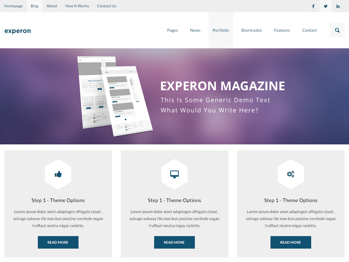 Experon Magazine theme screenshot