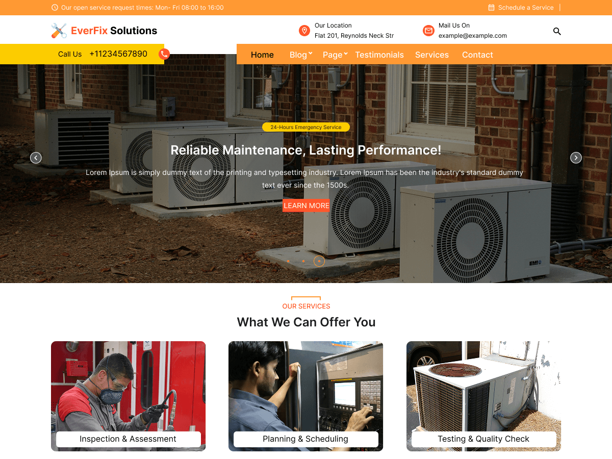 Expert AC Repair theme screenshot