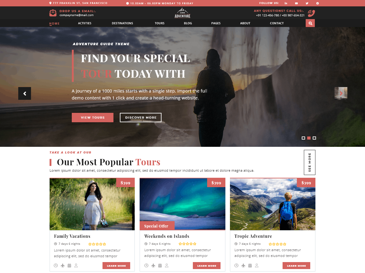 Expert Adventure Guide theme screenshot