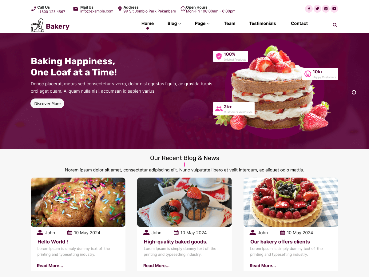 Expert Bakers Shop theme screenshot