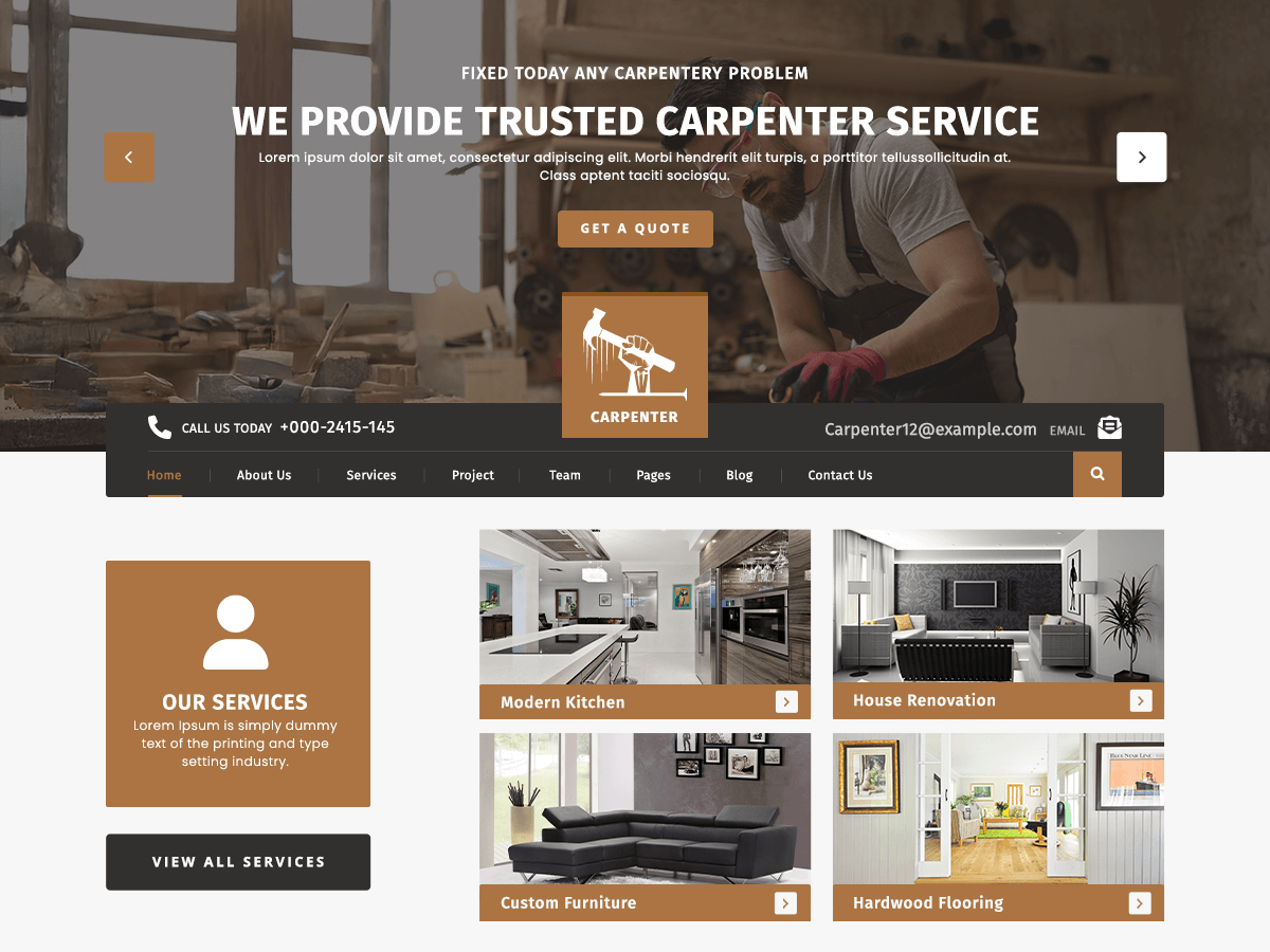 Expert Carpenter Shop theme screenshot