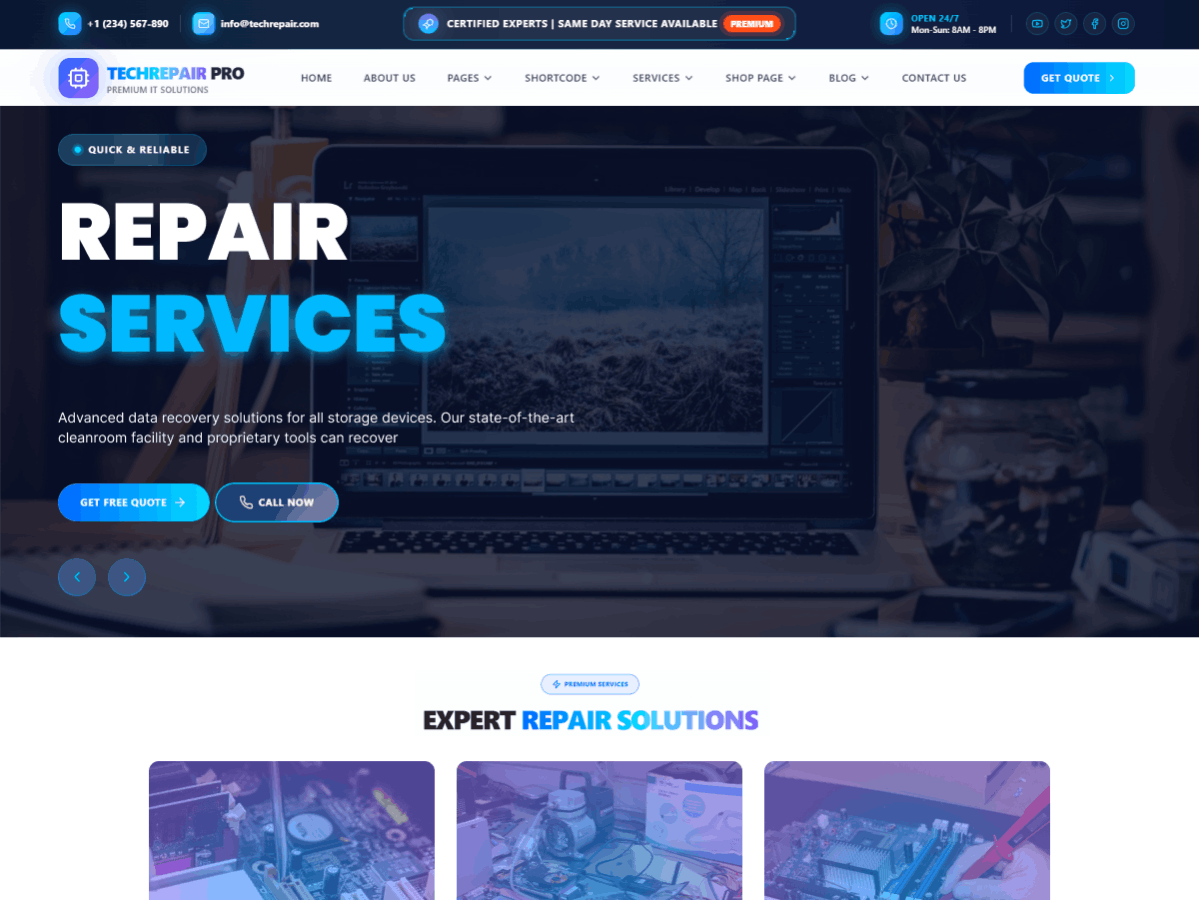 Expert Computer Repair theme screenshot