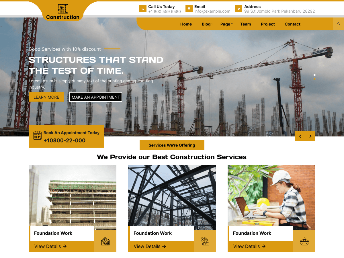 Expert Construction Company theme screenshot