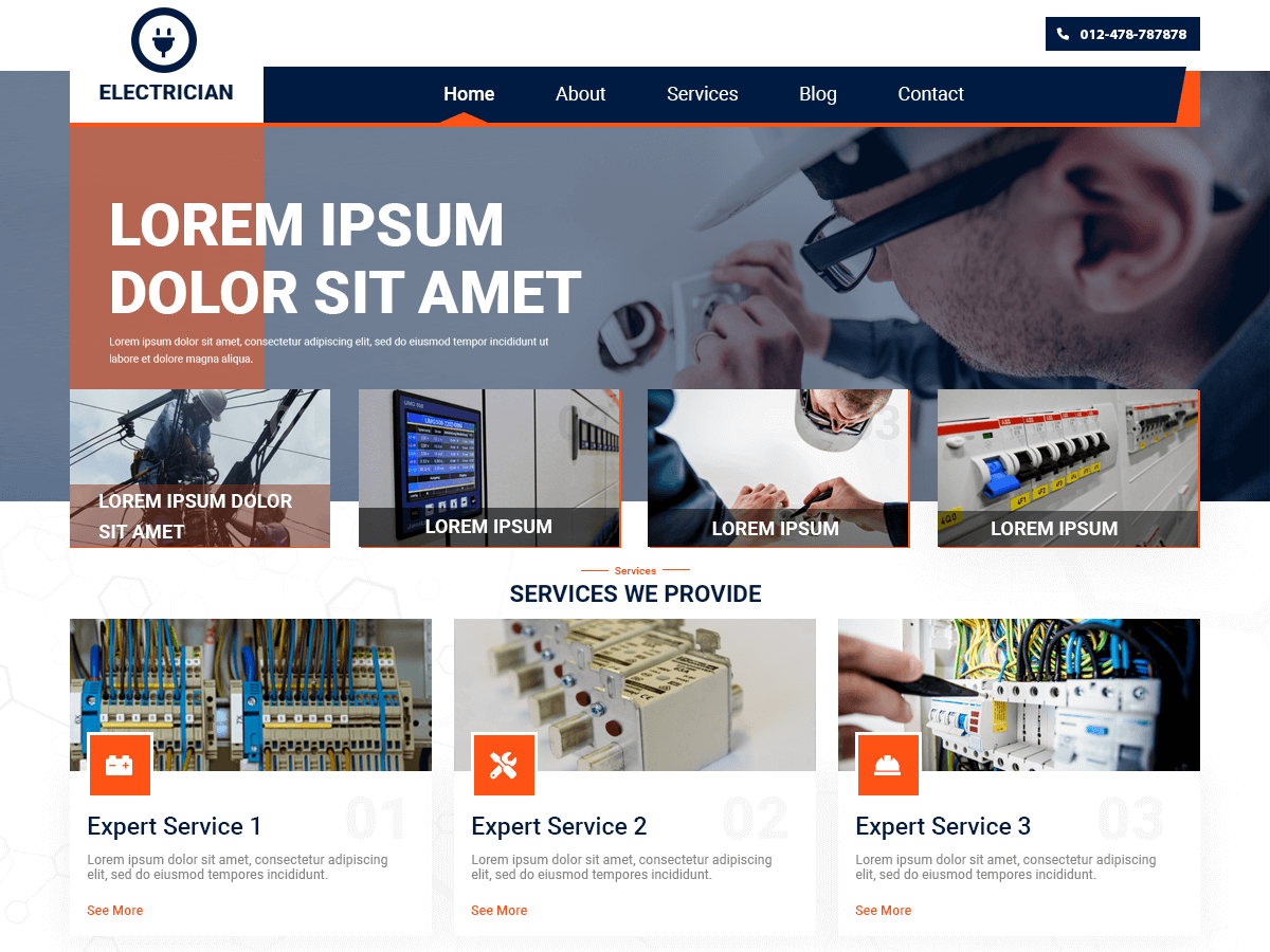 Expert Electrician theme screenshot