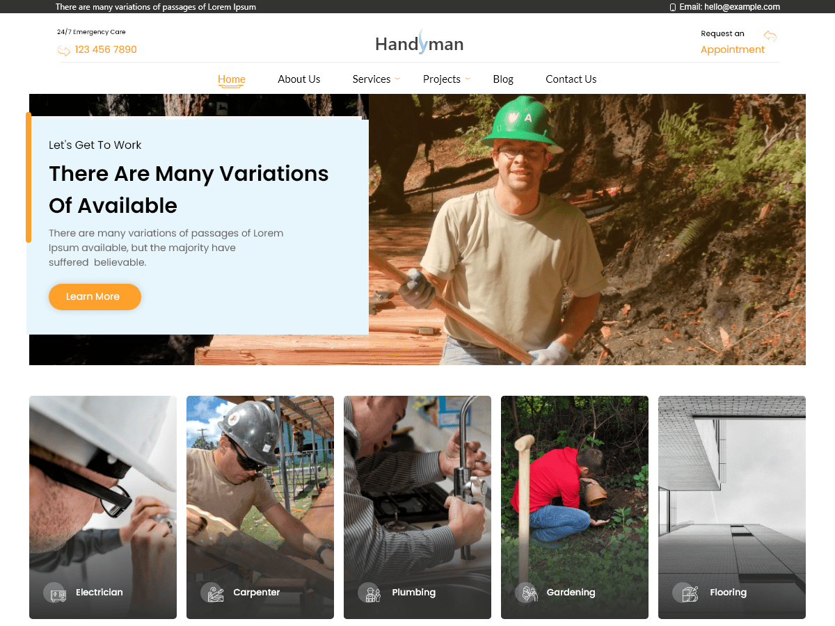 Expert Handyman theme screenshot