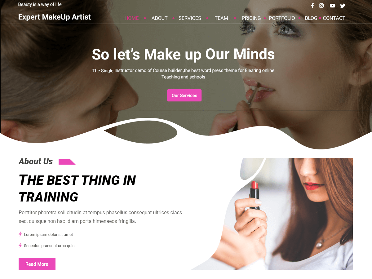 Expert Makeup Artist theme screenshot