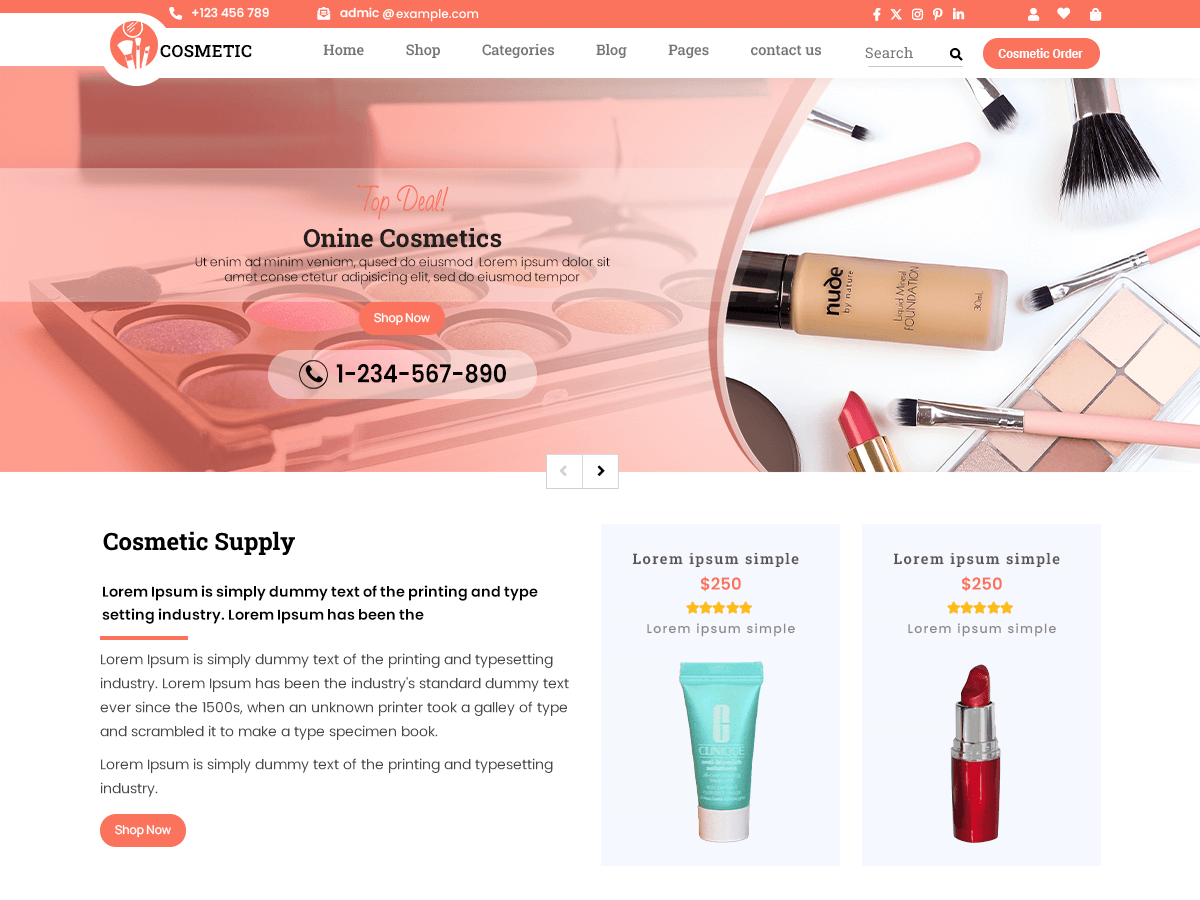 Expert Makeup Stylist theme screenshot