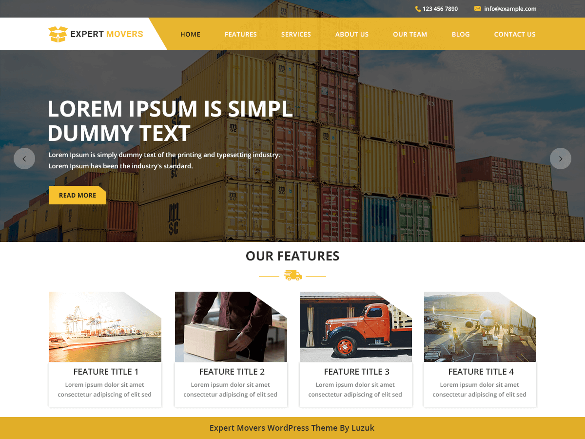 Expert Movers theme screenshot