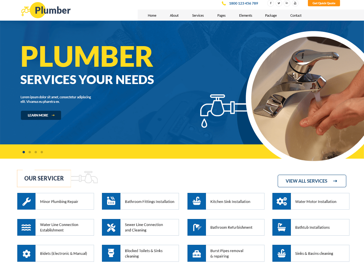 Expert Plumber theme screenshot
