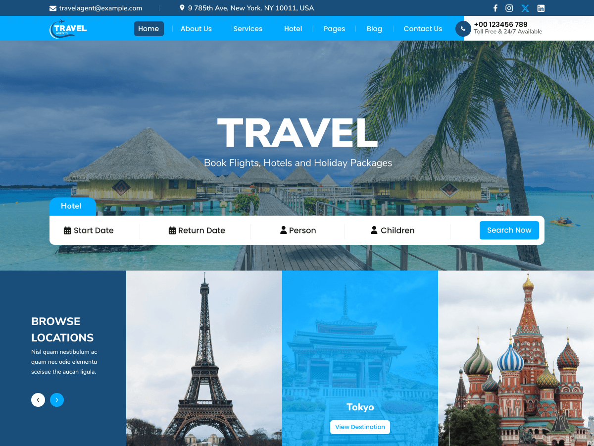 Expert Travel Agent theme screenshot