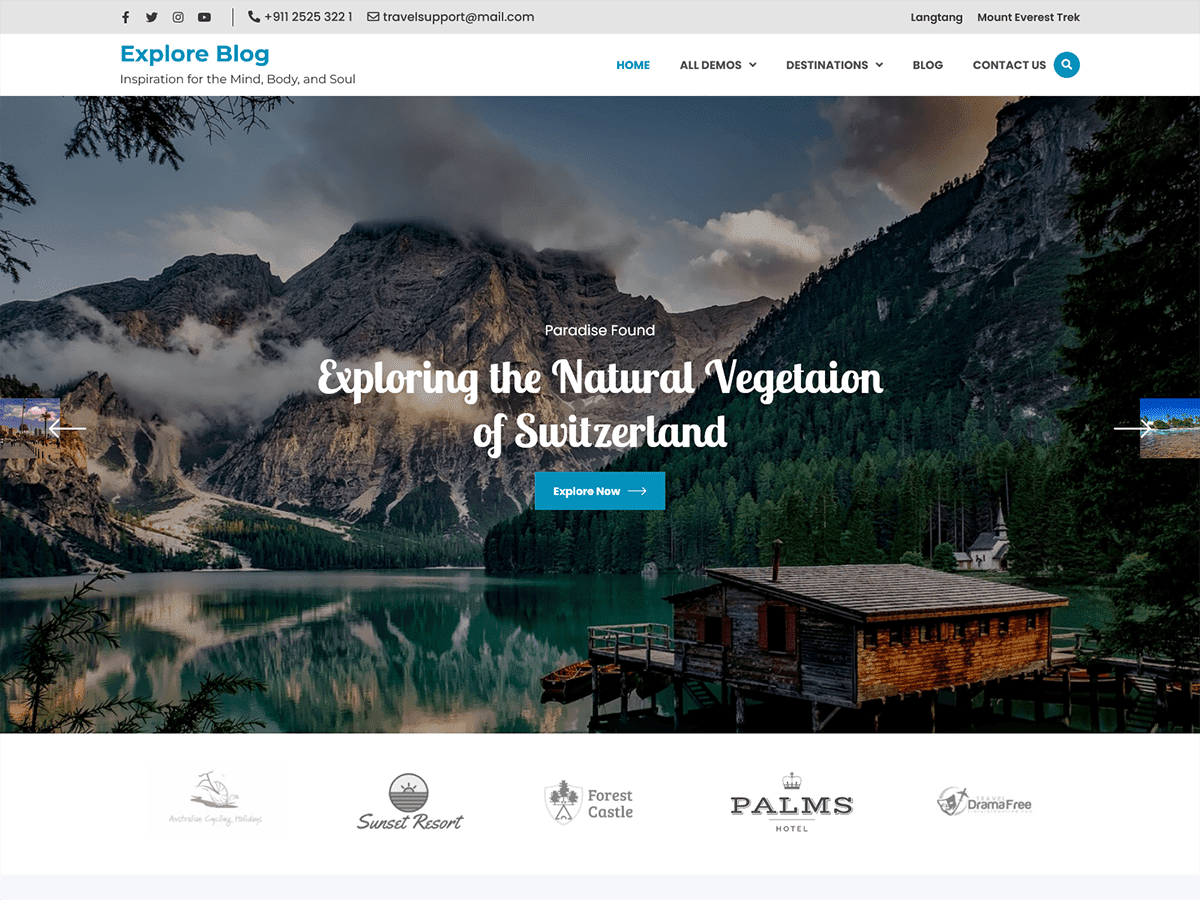 Explore Blog theme screenshot