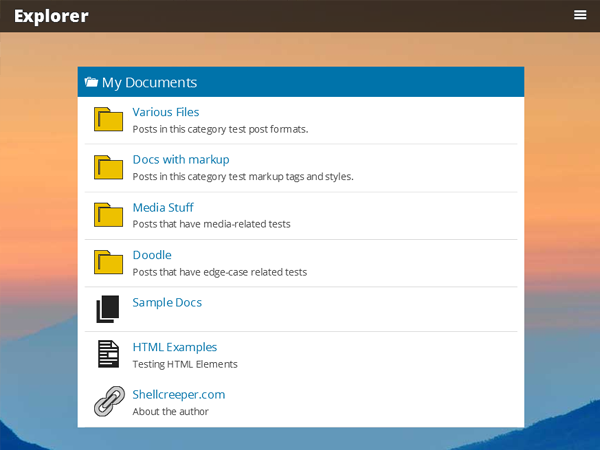 Explorer theme screenshot