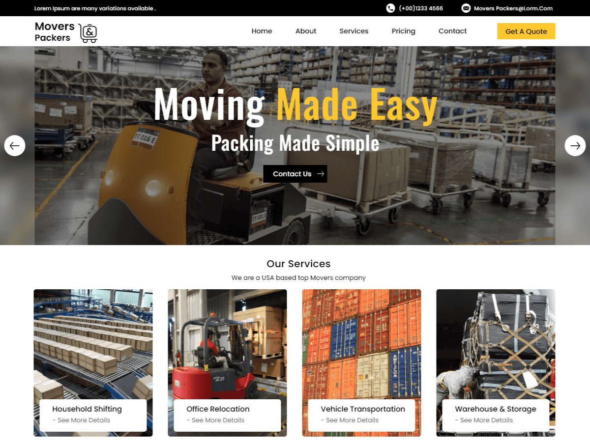 Express Movers theme screenshot