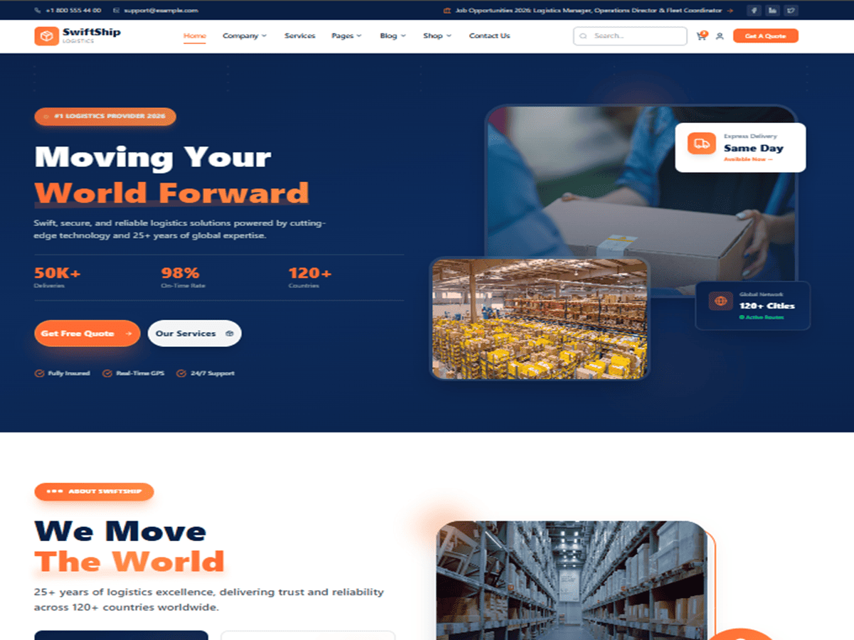 Express Movers theme screenshot