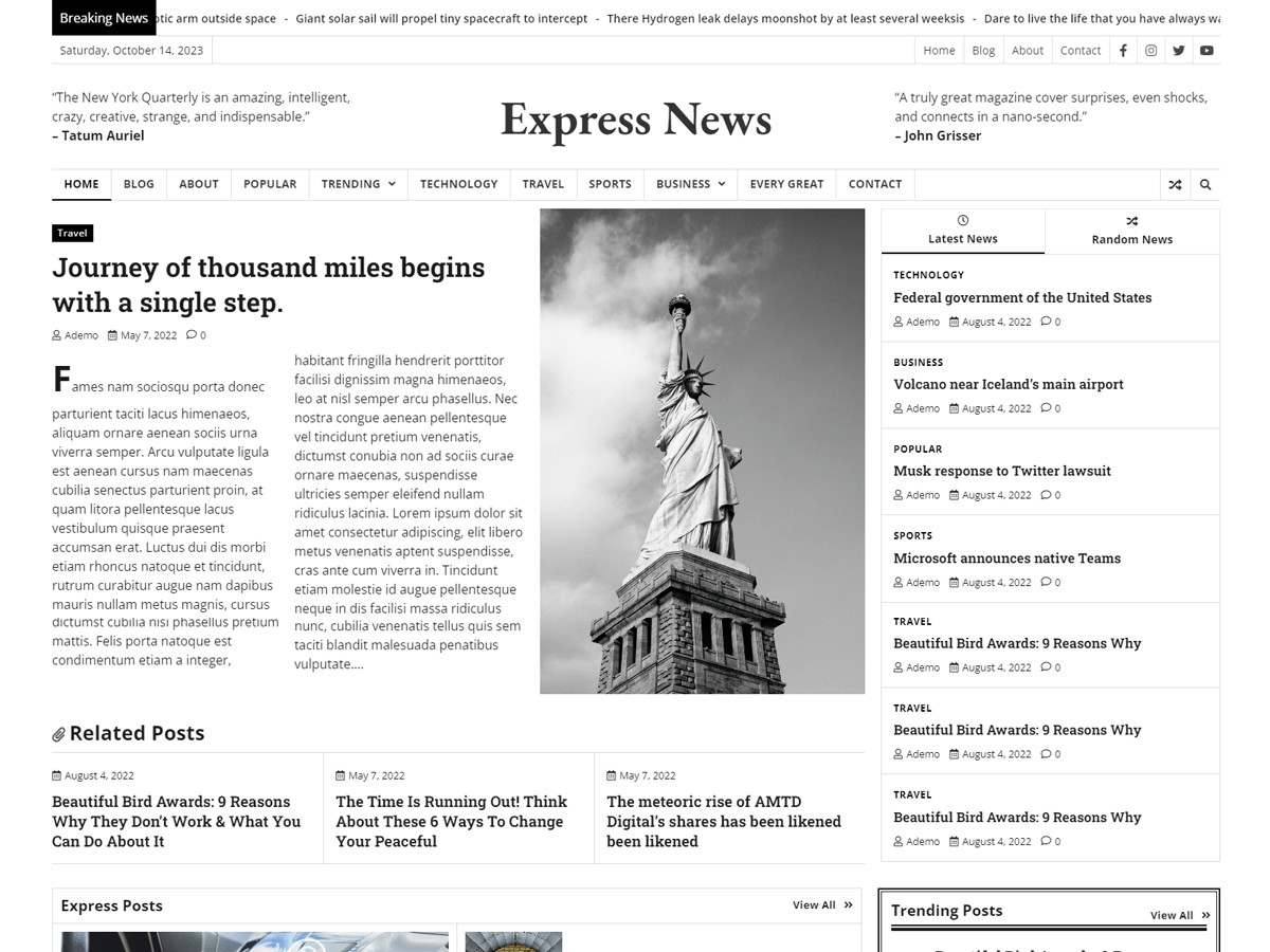 Express News theme screenshot