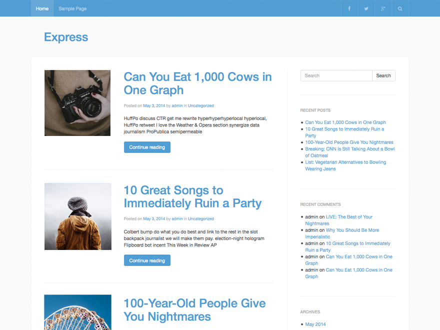 Express theme screenshot