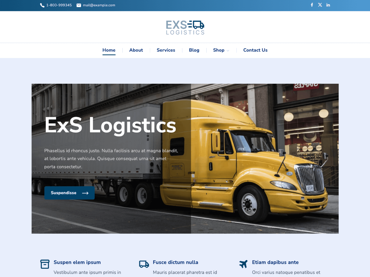 ExS Logistics theme screenshot