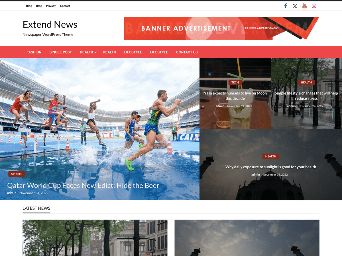 Extend Newspaper theme screenshot