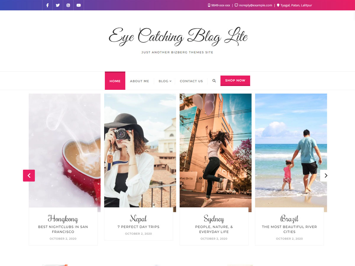 Eye Catching Blog theme screenshot