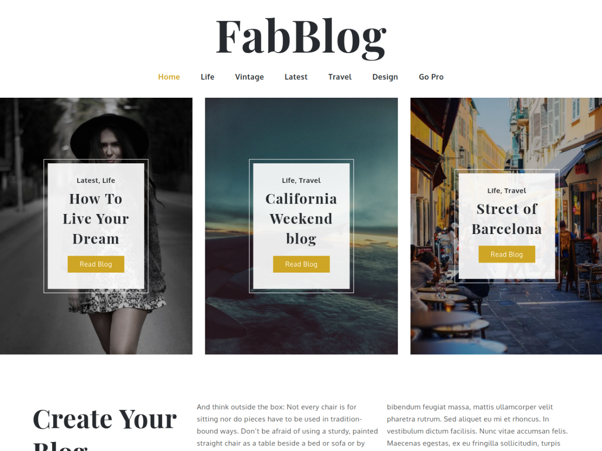 FabBlog theme screenshot