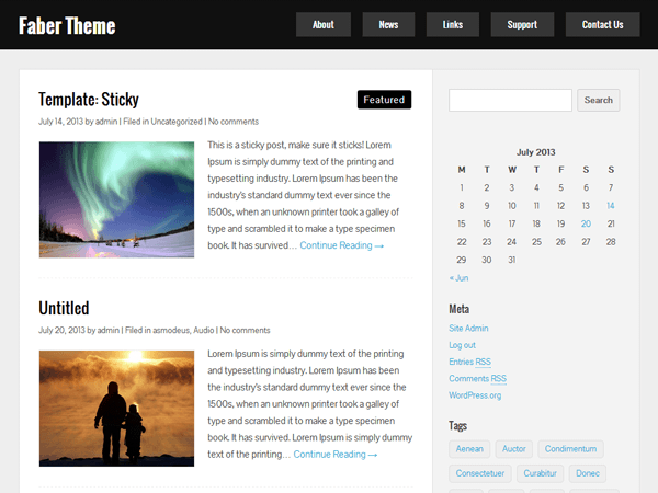 Faber theme screenshot