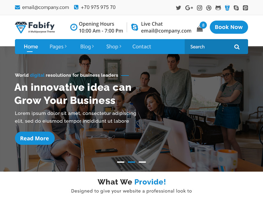 Fabify theme screenshot