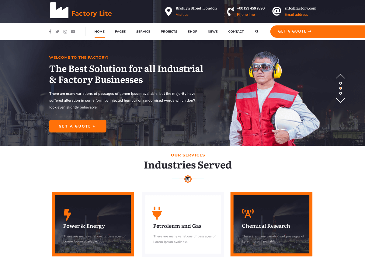Factory Lite theme screenshot