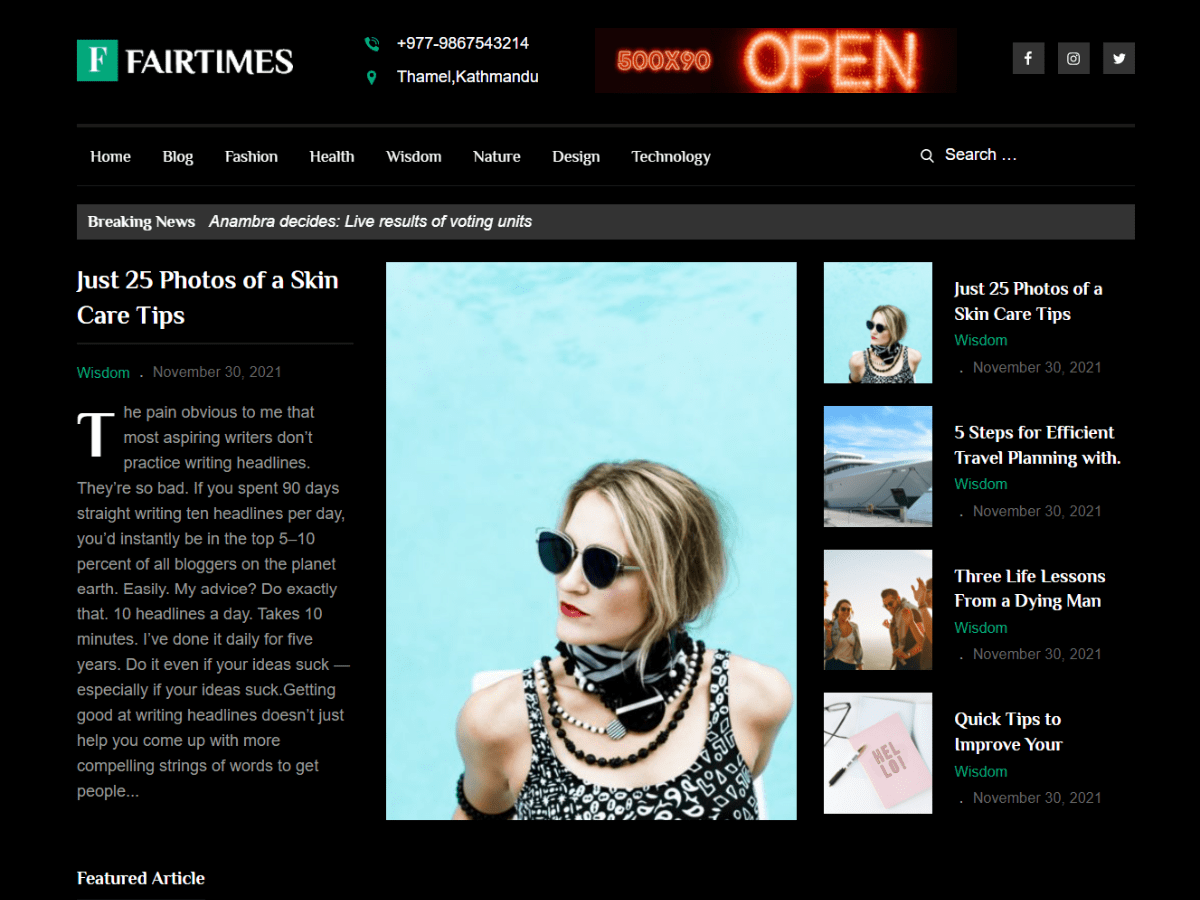 Fairtimes theme screenshot