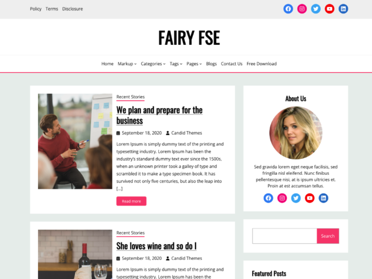 Fairy FSE theme screenshot