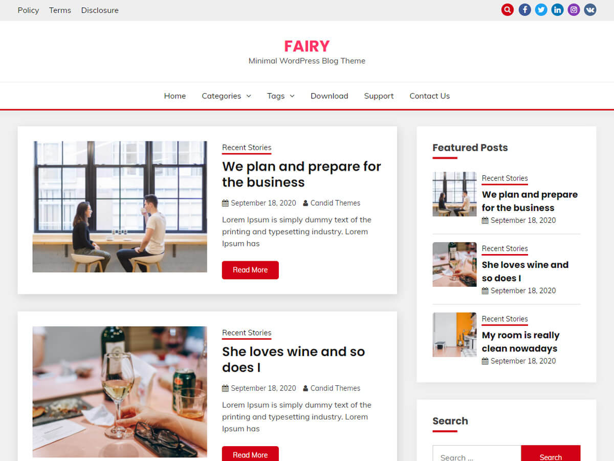 Fairy theme screenshot