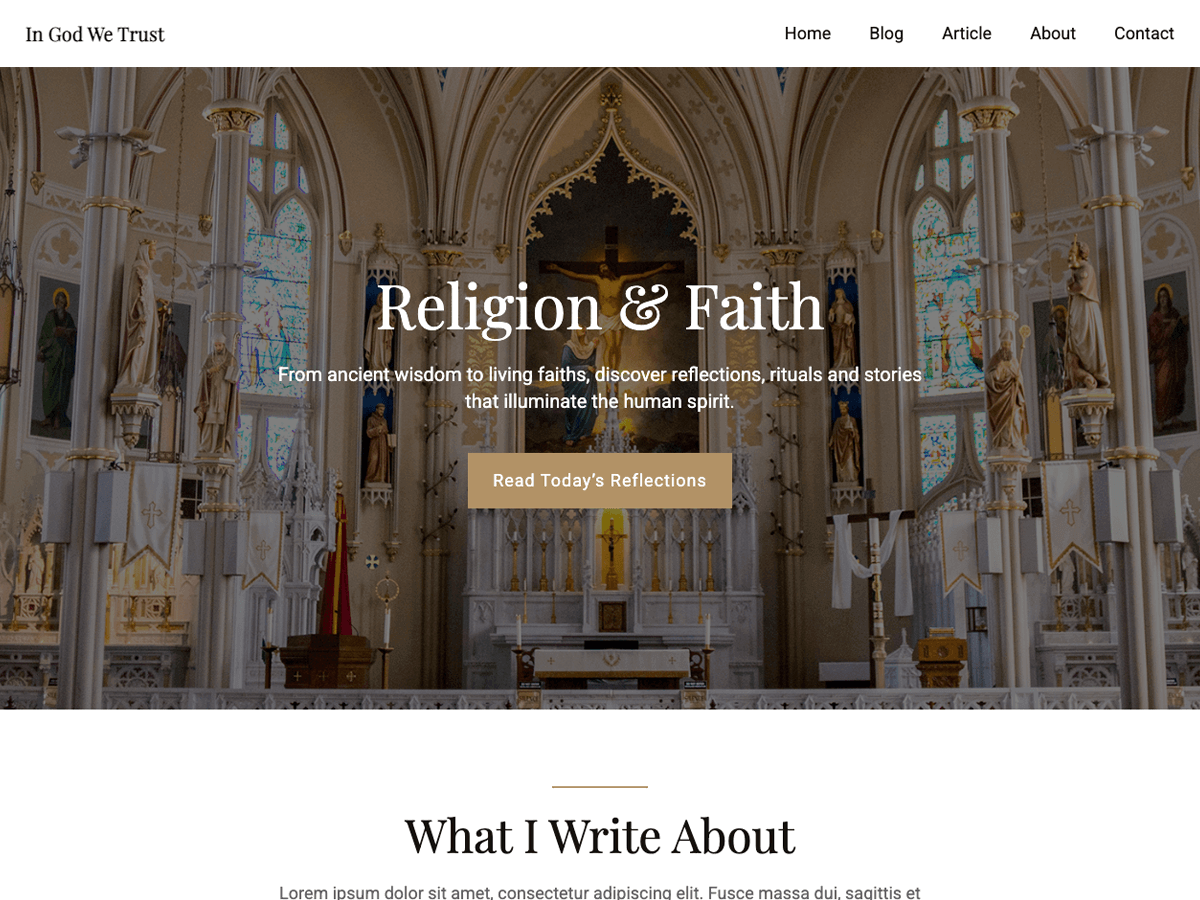 Faith and Religion theme screenshot