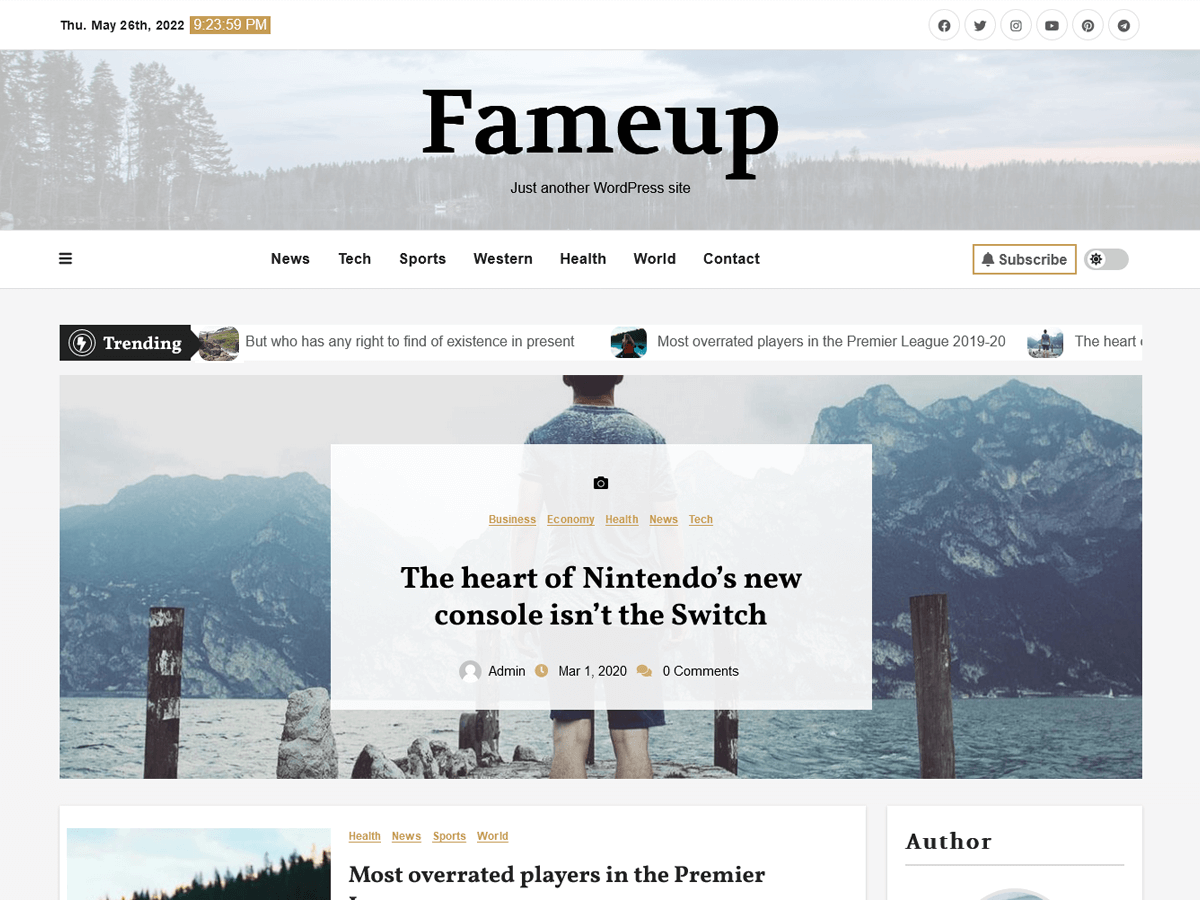 Fameup theme screenshot