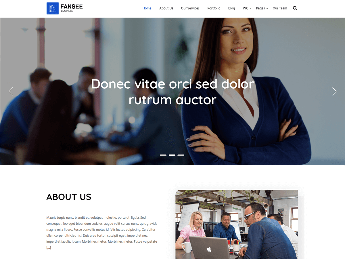 Fansee Business theme screenshot