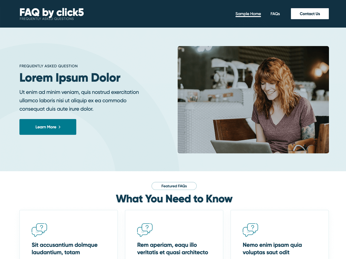 FAQ by click5 theme screenshot