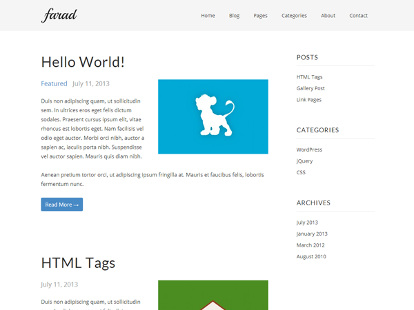 Farad theme screenshot