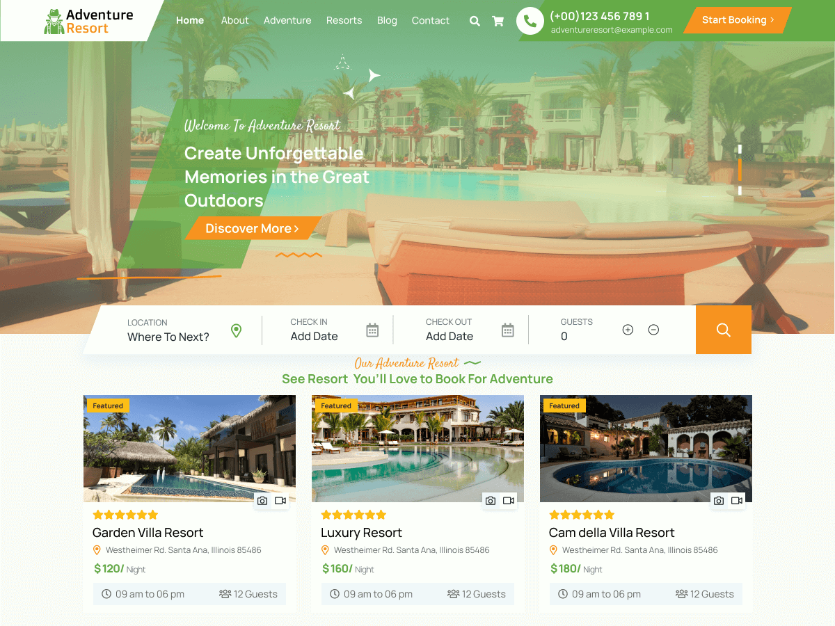 Farm Adventure Resort theme screenshot