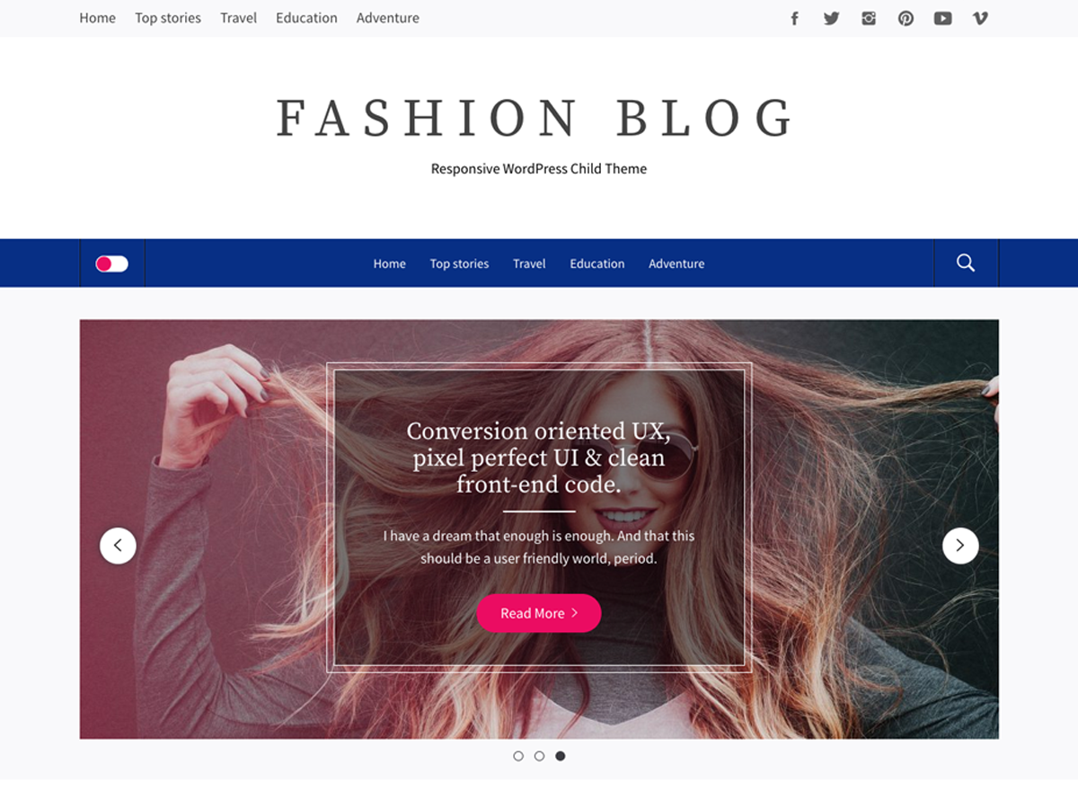 Fashion Blog theme screenshot