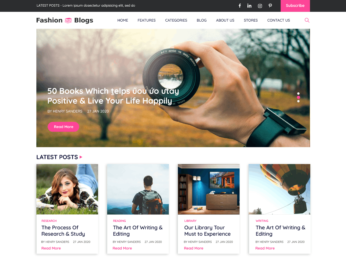 Fashion Blogs theme screenshot